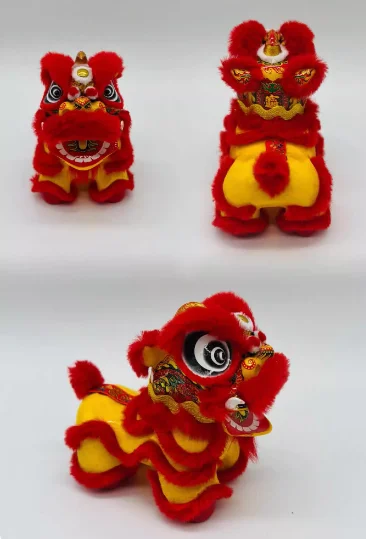 Chinese Lion Dance Plush Car Ornament