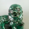 Chinese Green Glaze Foo Dog Guardian Lion Statues