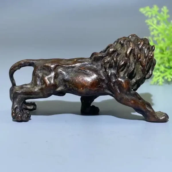 Antique Bronze Lion Miniature Statue Tea Pet