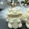 Handmade Coconut Wealth Lion Statue Pair