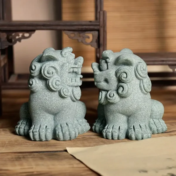 Chinese Foo Dog Guardian Lion Statue Pair