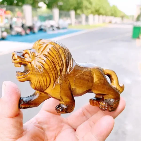 Tiger Eye Stone Lion Statue Feng Shui