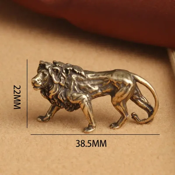 Vintage Brass Lion Miniature Figurine Desktop