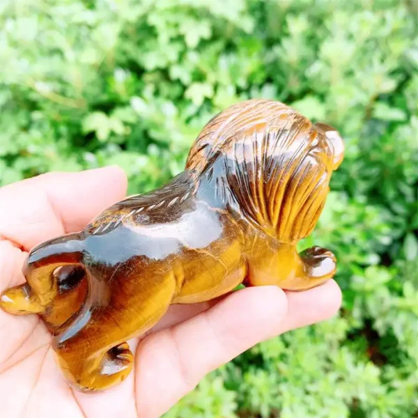 Tiger Eye Stone Lion Statue Feng Shui