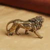 Vintage Brass Lion Miniature Figurine Desktop