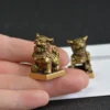 Antique Bronze Lion Seal Pair Desktop Ornaments