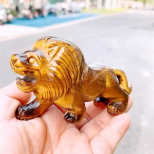 Tiger Eye Stone Lion Statue Feng Shui