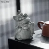 Handmade Stone Cat Tea Pet Feng Shui