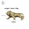Antique Bronze Lion Statue Miniature Copper Figurine