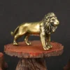 Vintage Copper Lion Figurine Desktop Brass Statue