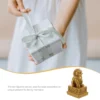 Mini Golden Resin Lion Statues Desktop Decor