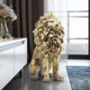 Large Golden Lion Statue Resin Floor Sculpture