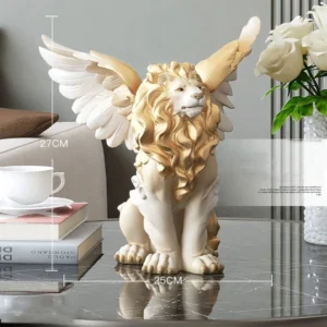 Nordic Luxury Resin Lion Statue Figurine