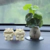 Handmade Coconut Wealth Lion Statue Pair