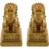 Mini Golden Resin Lion Statues Desktop Decor