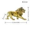 Golden Resin Lion Statue Vintage Bronze Figurine