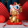 Chinese Resin Foo Dog Guardian Lion Statue