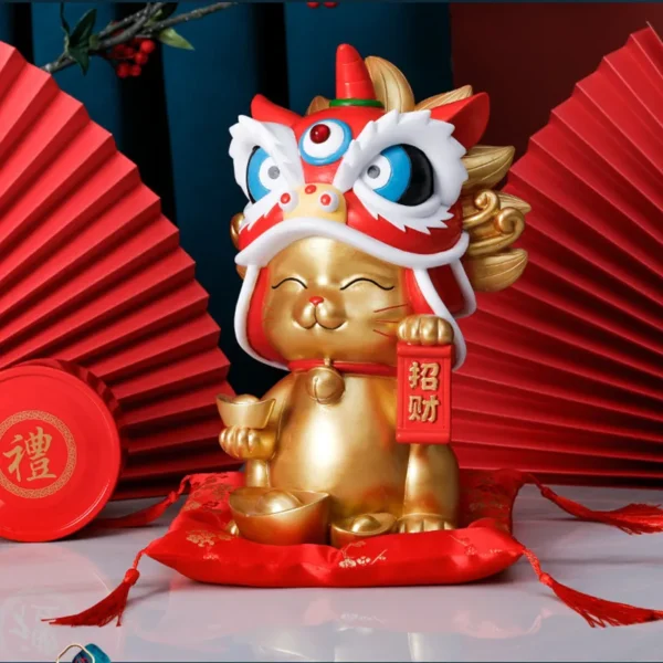 Chinese Resin Foo Dog Guardian Lion Statue