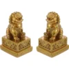 Mini Golden Resin Lion Statues Desktop Decor