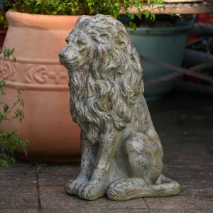 Outdoor Garden Lion Statue Resin Sculpture Set