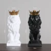 Chinese Lion Statue Crown Resin Foo Dog