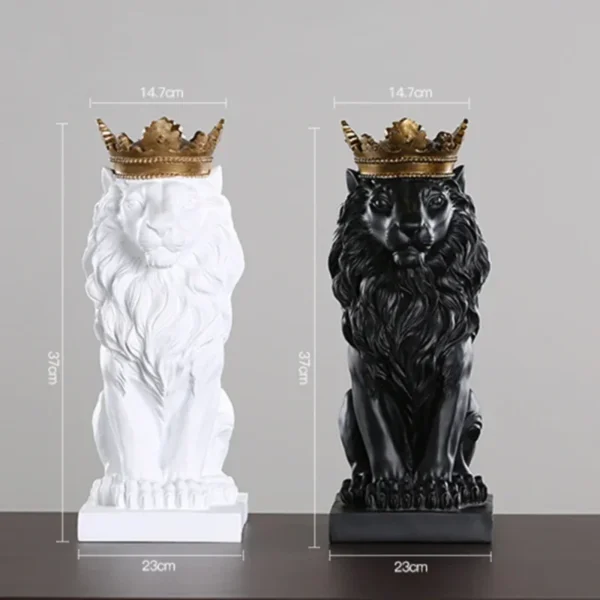 Chinese Lion Statue Crown Resin Foo Dog