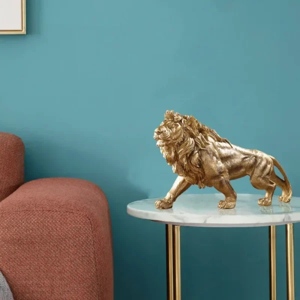 Golden Resin Lion King Desktop Decoration