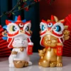 Chinese Resin Foo Dog Guardian Lion Statue