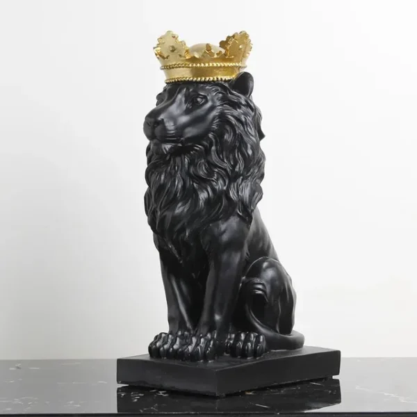 Chinese Lion Statue Crown Resin Foo Dog